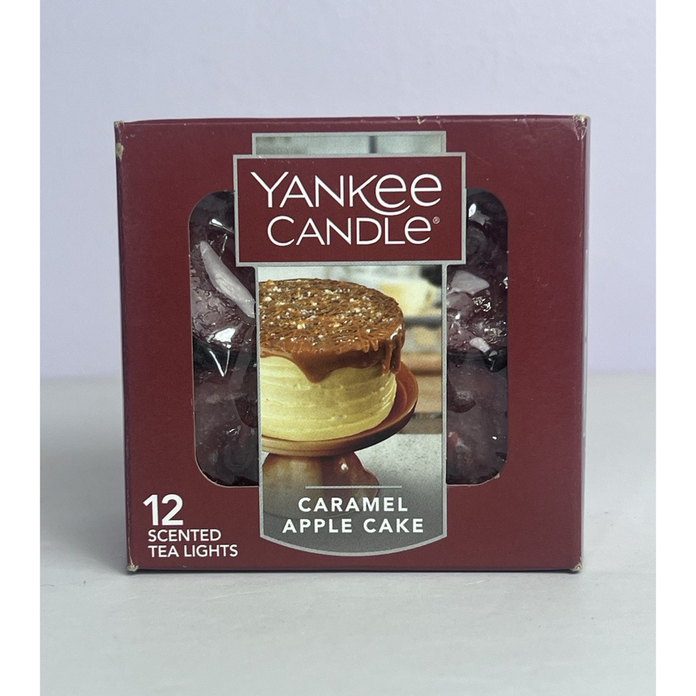 Yankee Candle Caramel Apple Cake Tea Lights Box of 12 Scented Candles Y2K NOS